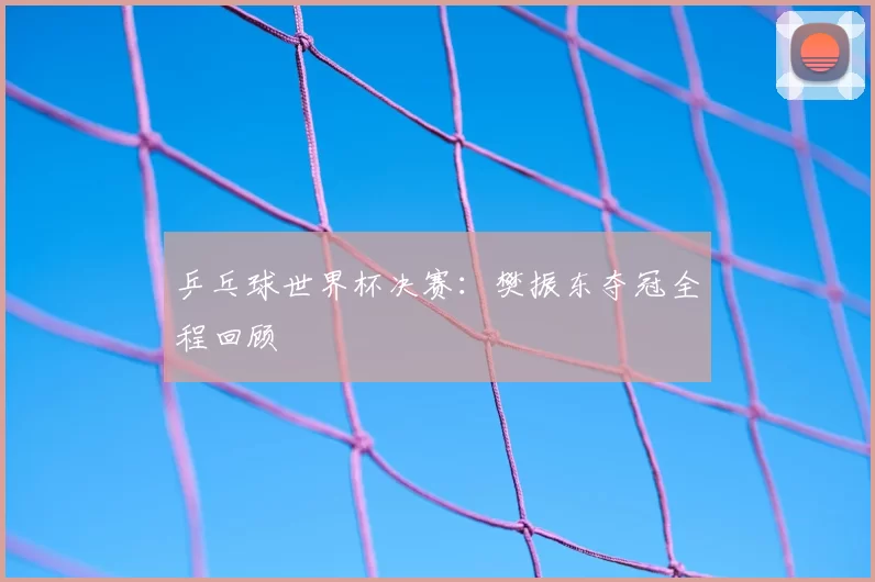 乒乓球世界杯决赛：樊振东夺冠全程回顾
